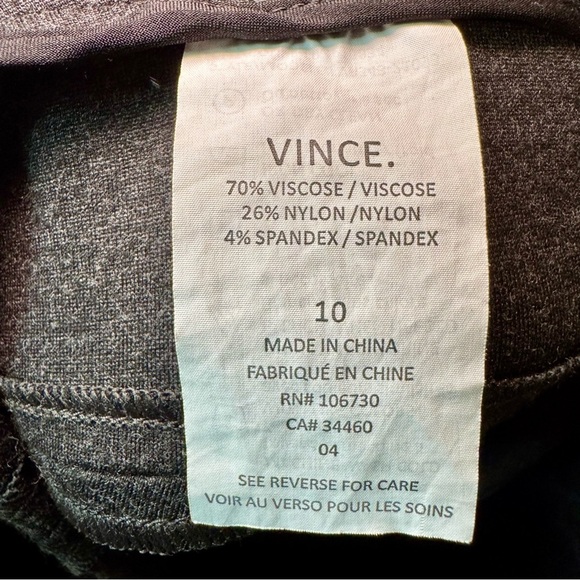 VINCE‎ Women's size 10 Gray Skinny Leg Ponte Knit Trouser Pant - Picture 5 of 5